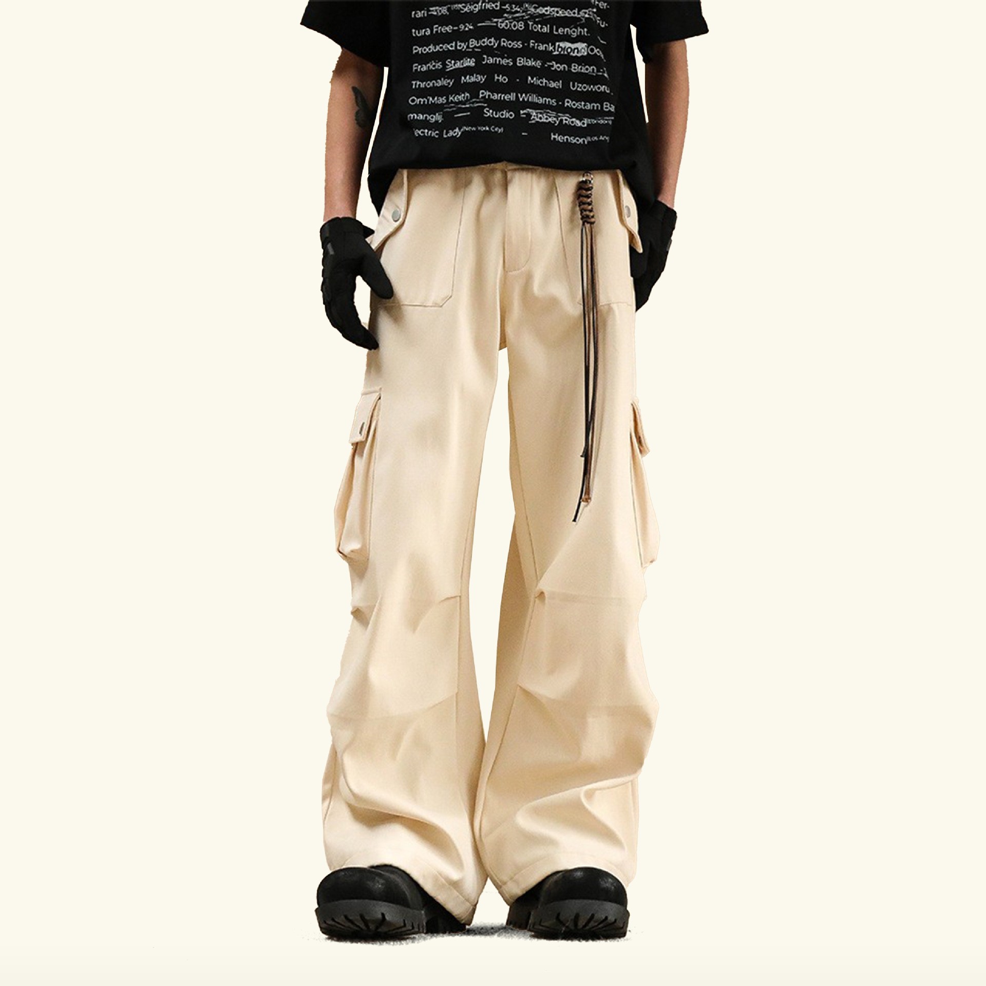 Vintage American Hip-Hop Loose Wide-Leg Cargo Pants