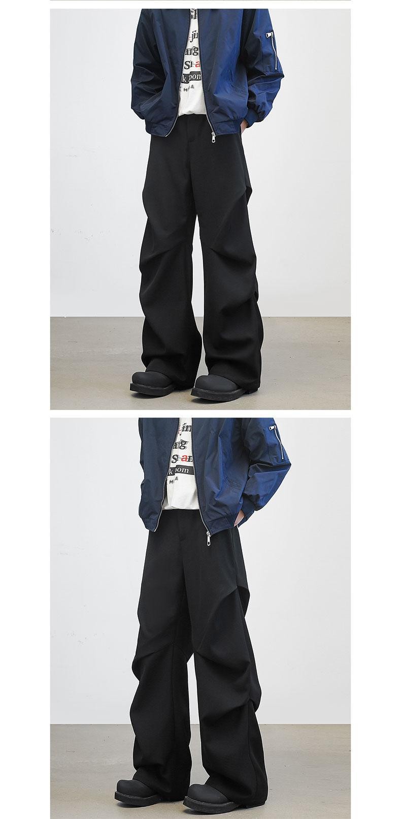 York Zoom Black High-Waist Wide-Leg Casual Pants York Zoom Black High-Waist Wide-Leg Casual Pants