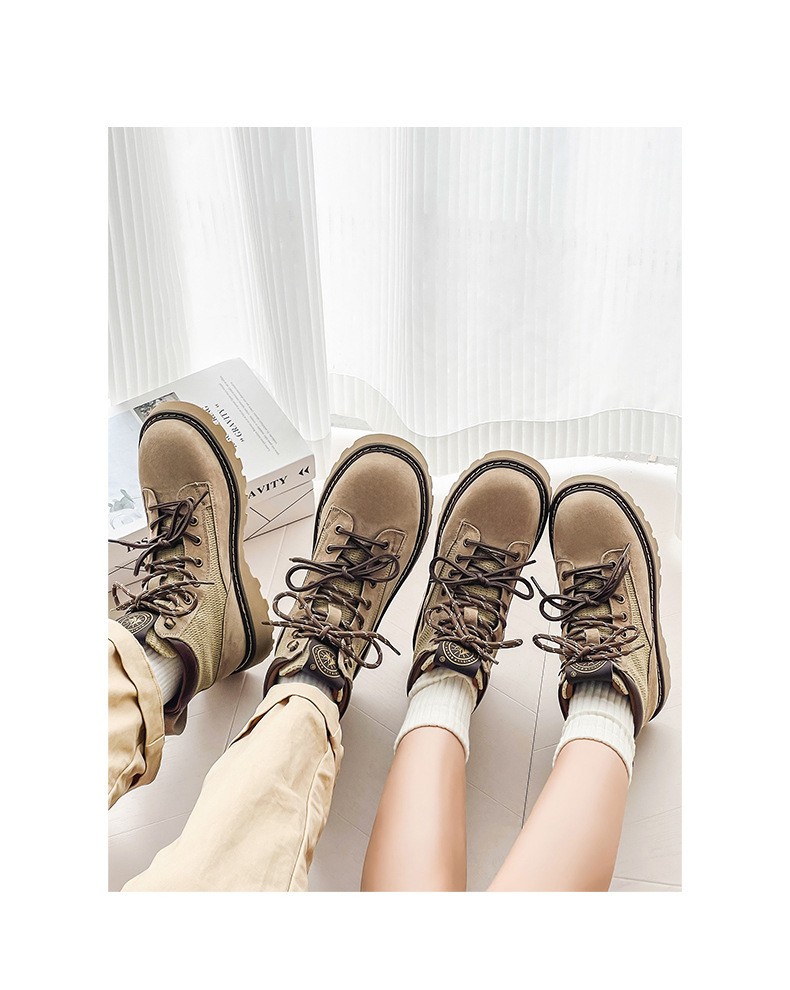 Unisex Classic Mid-Calf Leather Martin Boots