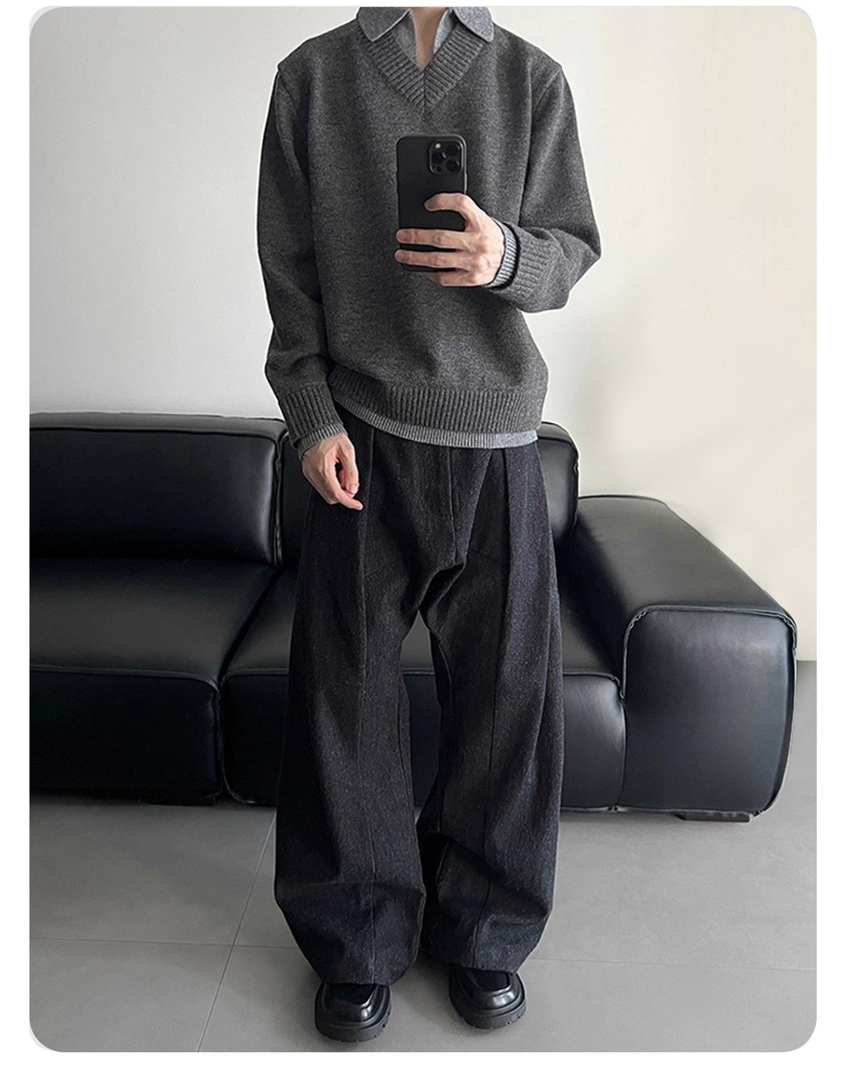 Stay the Night V-Neck Faux Cashmere Polo Sweater