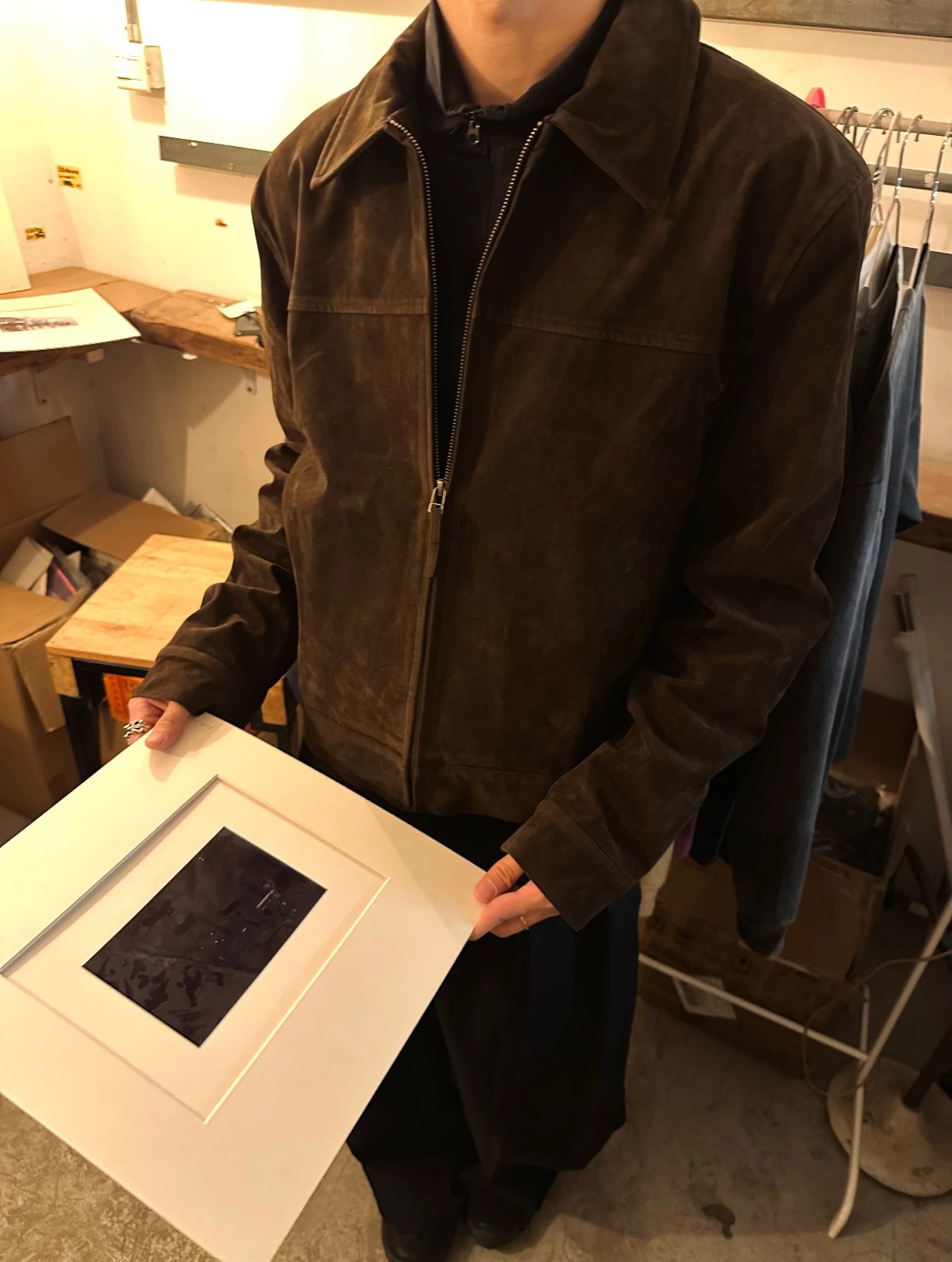 Barn Deep Coffee Suede-Like Retro Zip Jacket Barn Deep Coffee Suede-Like Retro Zip Jacket