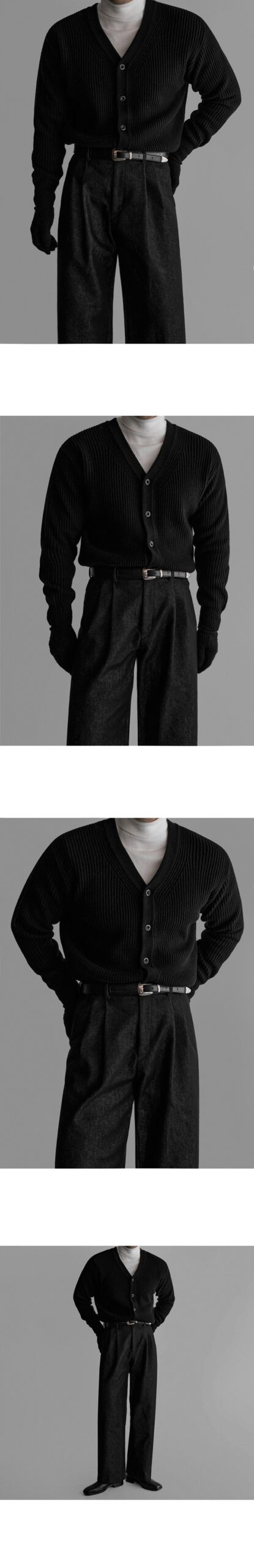 Men's V-Neck Loose Knit Cardigan Sweater Men