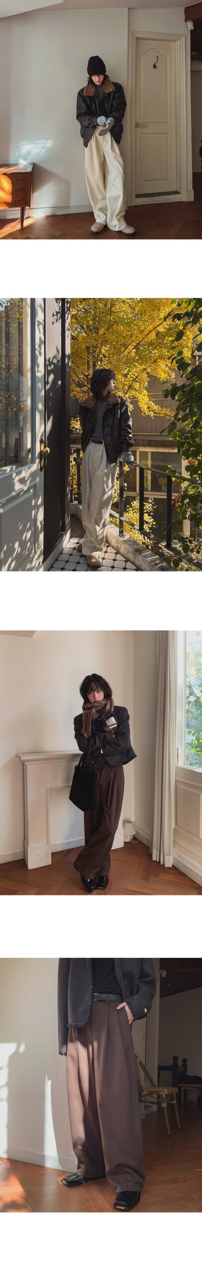 MYQ Retro Wide-Leg Warm Winter Suit Pants MYQ Retro Wide-Leg Warm Winter Suit Pants