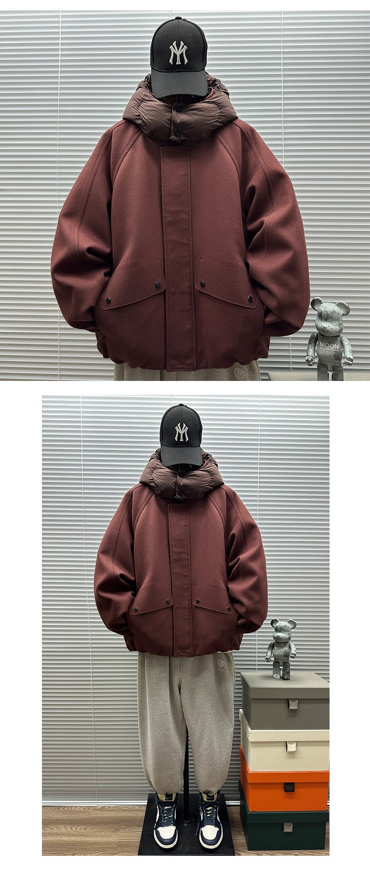 2025 Premium White Duck Down Wool Hoodie Jacket 2025 Premium White Duck Down Wool Hoodie Jacket