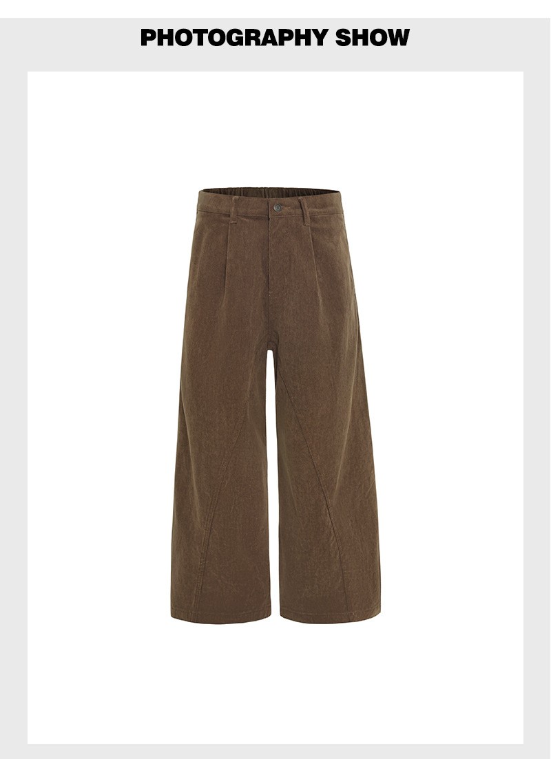 Vintage Corduroy Straight-Leg Casual Pants