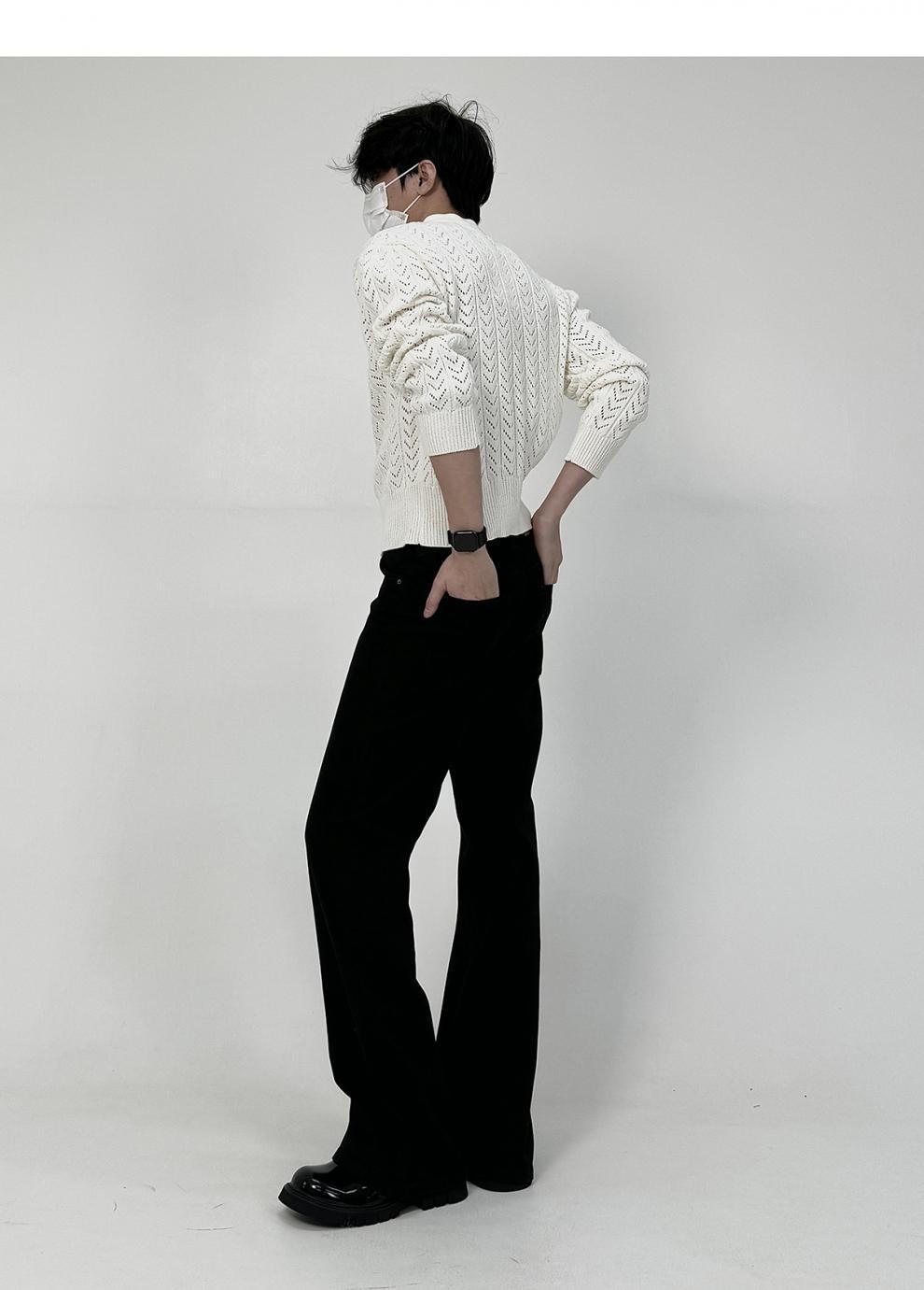 Men’s Straight Leg Washed Cotton Flared Jeans