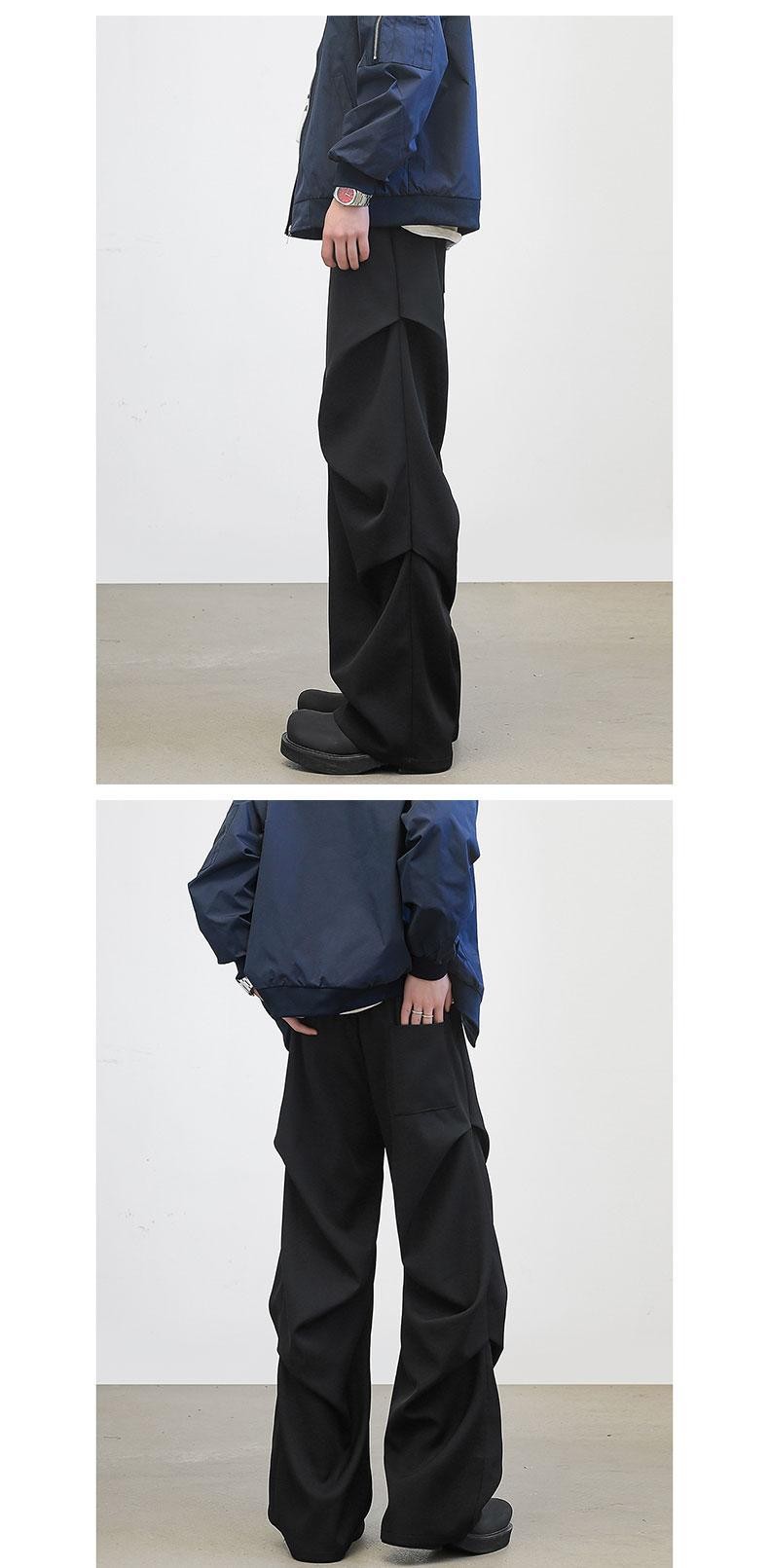 York Zoom Black High-Waist Wide-Leg Casual Pants York Zoom Black High-Waist Wide-Leg Casual Pants