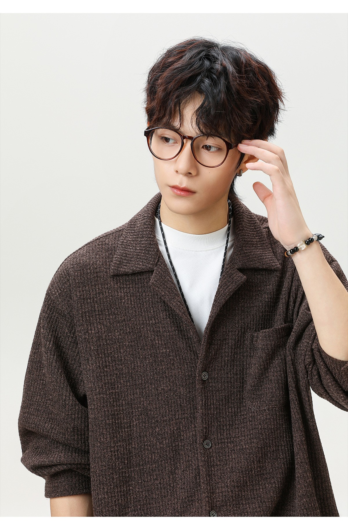 Retro Cuban Collar Long Sleeve Shirt Jacket Retro Cuban Collar Long Sleeve Shirt Jacket