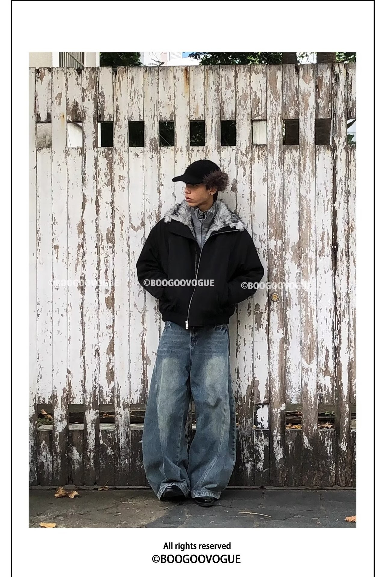 Vintage Cotton Padded Hooded Jacket with Removable Fur Collar Vintage Cotton Padded Hooded Jacket with Removable Fur Collar