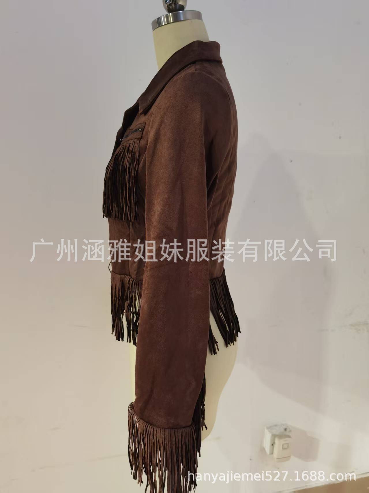 2025 Vintage Suede Tassel Belted Jacket
