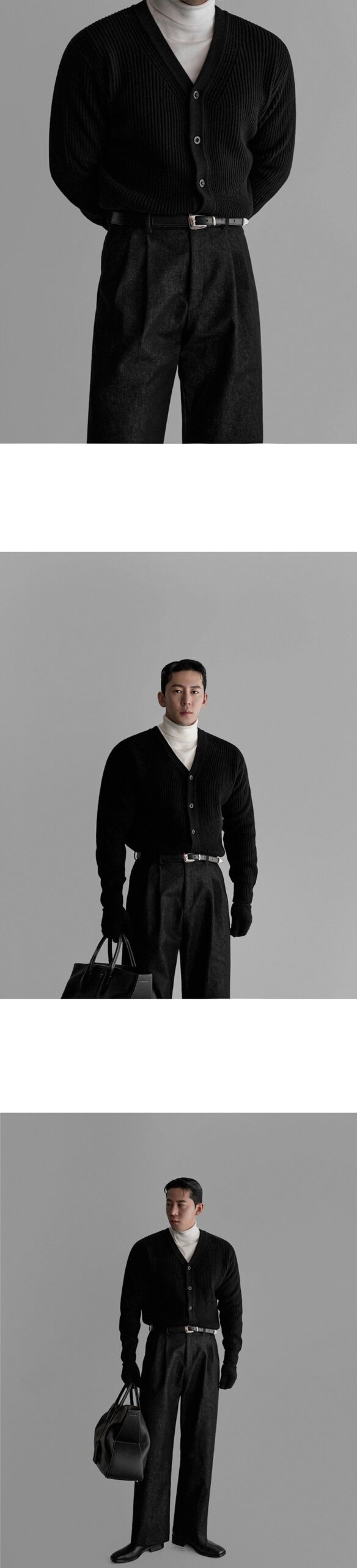 Men's V-Neck Loose Knit Cardigan Sweater Men