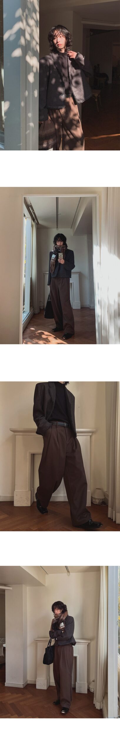 MYQ Retro Wide-Leg Warm Winter Suit Pants MYQ Retro Wide-Leg Warm Winter Suit Pants