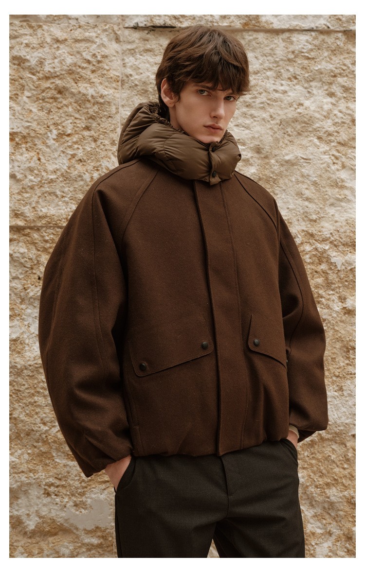 Men's 90% White Duck Down Hooded Winter Jacket Men