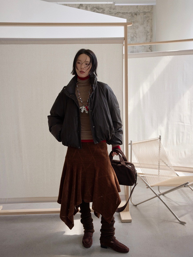 UNITY MODE Women's PU White Duck Down Jacket UNITY MODE Women