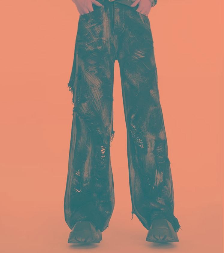 Black Washed Streetwear Straight-Leg Denim Jeans Black Washed Streetwear Straight-Leg Denim Jeans