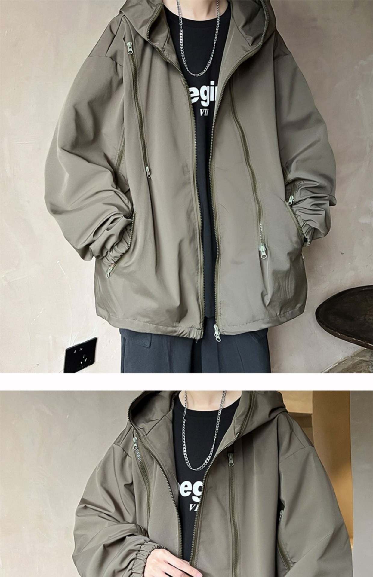 Unisex Waterproof Hooded Outdoor Jacket for Spring & Fall