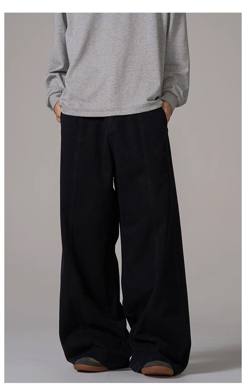 Vintage Wide-Leg Straight Cotton Denim Jeans Vintage Wide-Leg Straight Cotton Denim Jeans