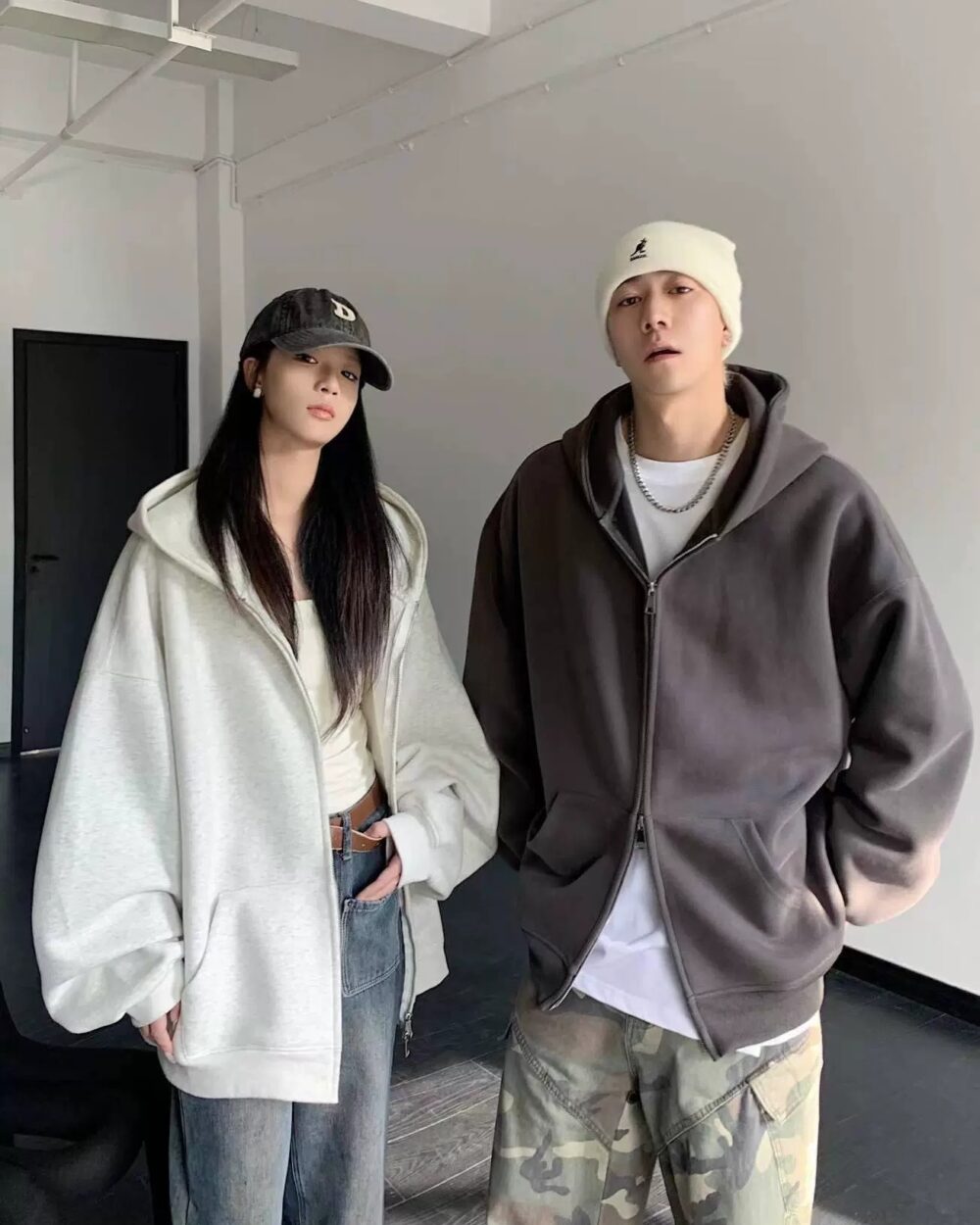 2024 Fall Heavyweight Hooded Zip-Up Sweatshirt