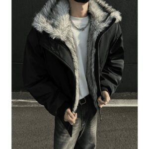 Men's Winter Hooded Fleece-Lined Puffer Jacket