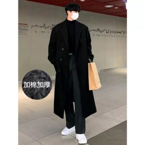 Men's Mid-Length Wool Blend Winter Coat