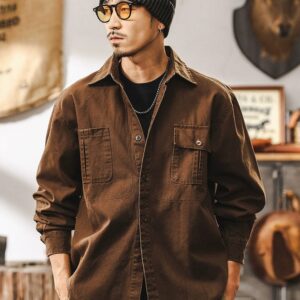 Vintage Heavyweight Cotton Workshirt Jacket for Men
