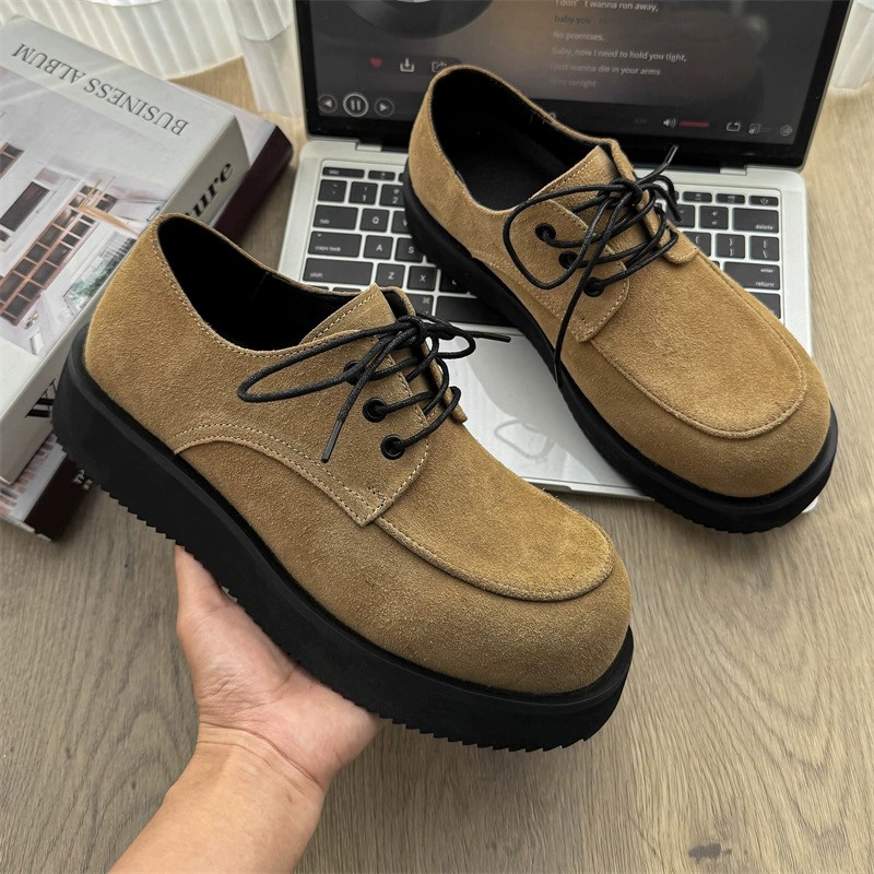 main_1 Men's Thick Sole Derby Shoes Casual British Style