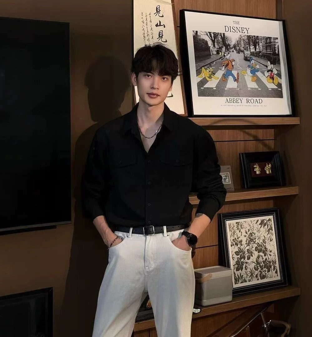 Men's Casual Loose Fit Utility Shirt Jacket