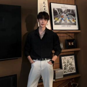 Men's Casual Loose Fit Utility Shirt Jacket