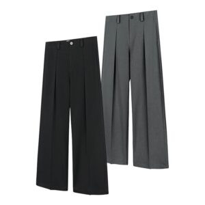 JTFS Relaxed Pleated Wide-Leg Casual Trousers