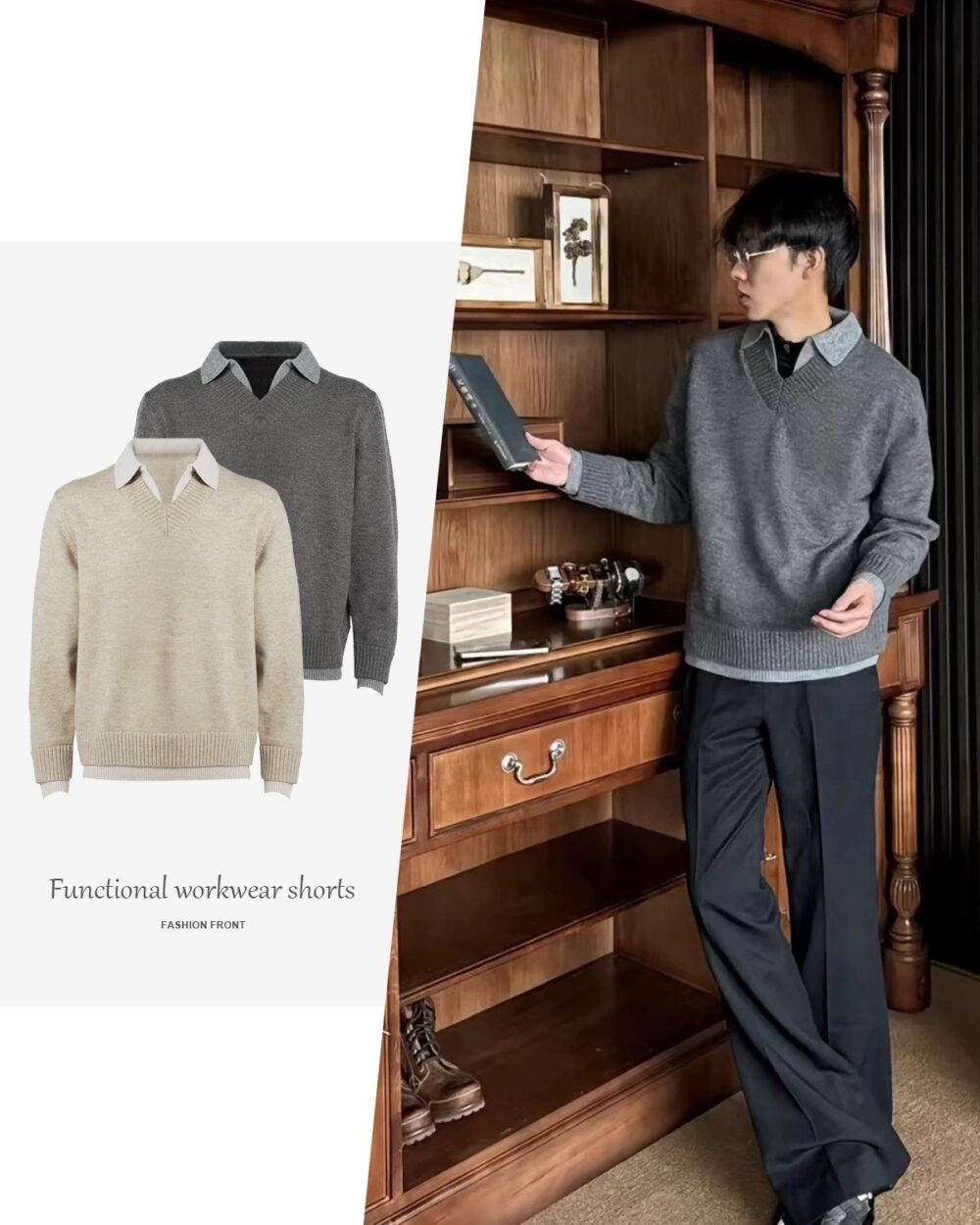 Stay the Night V-Neck Faux Cashmere Polo Sweater