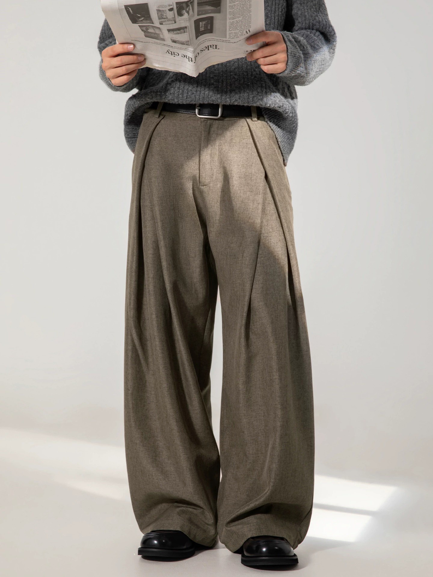 main_1 Men's Pleated Wide-Leg Casual Trousers for Autumn