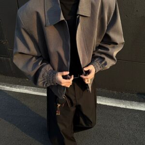 Men's Cleanfit Collared Shoulder-Pad Jacket Spring Autumn