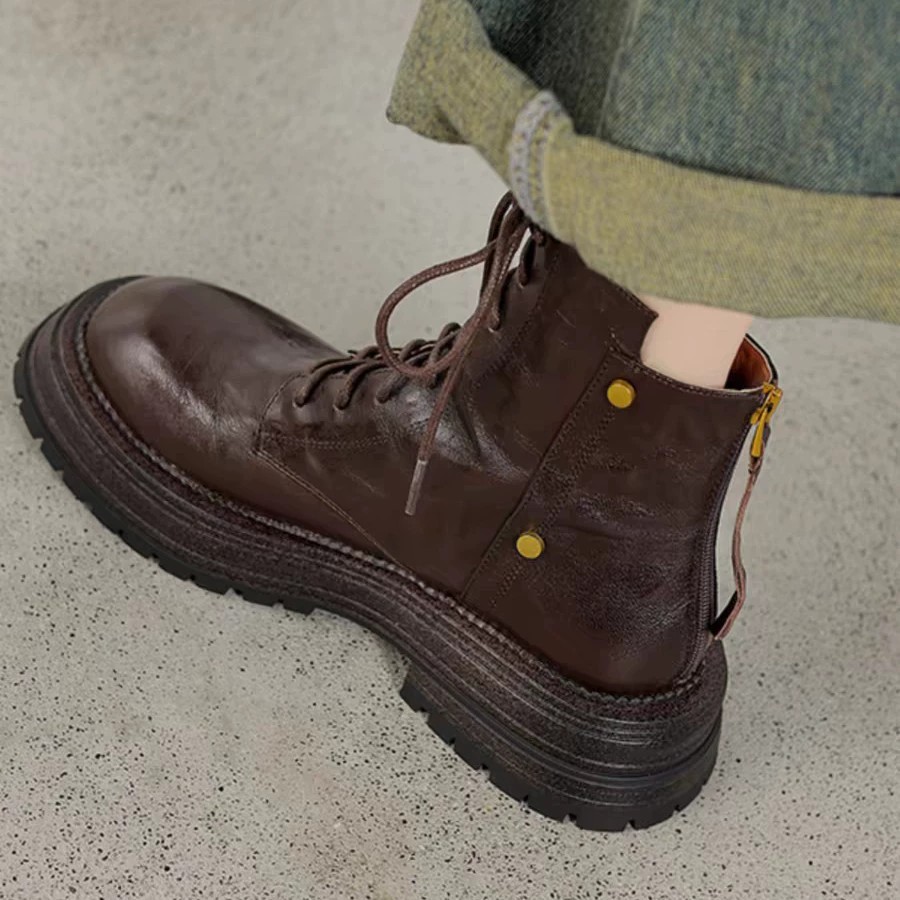 main_1 Women's Retro Leather Platform Martin Boots 2025