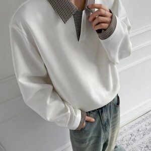 Cleanfit Houndstooth Lightweight Long Sleeve Polo