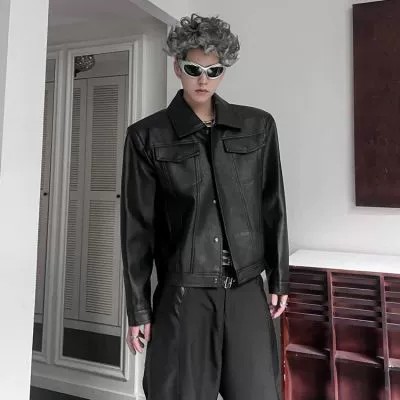 main_1 2025 Short PU Leather Biker Jacket for Men