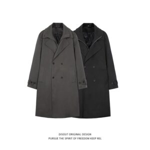 2025 Korean Style Mid-Length Men's Trench Coat