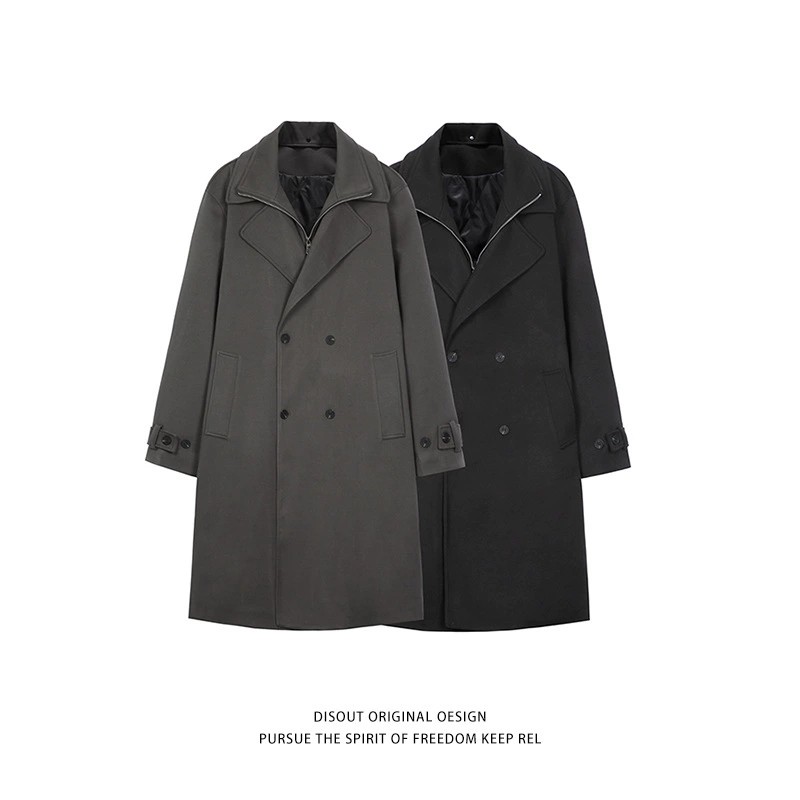 main_1 2025 Korean Style Mid-Length Men's Trench Coat