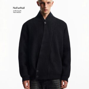 Men's Asymmetric Button V-Neck Knit Cardigan