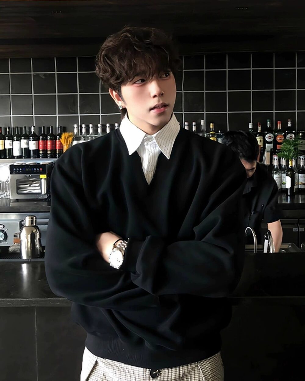 Men's Retro Two-in-One Polo Collar Sweatshirt