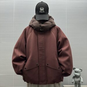 2025 Premium White Duck Down Wool Hoodie Jacket