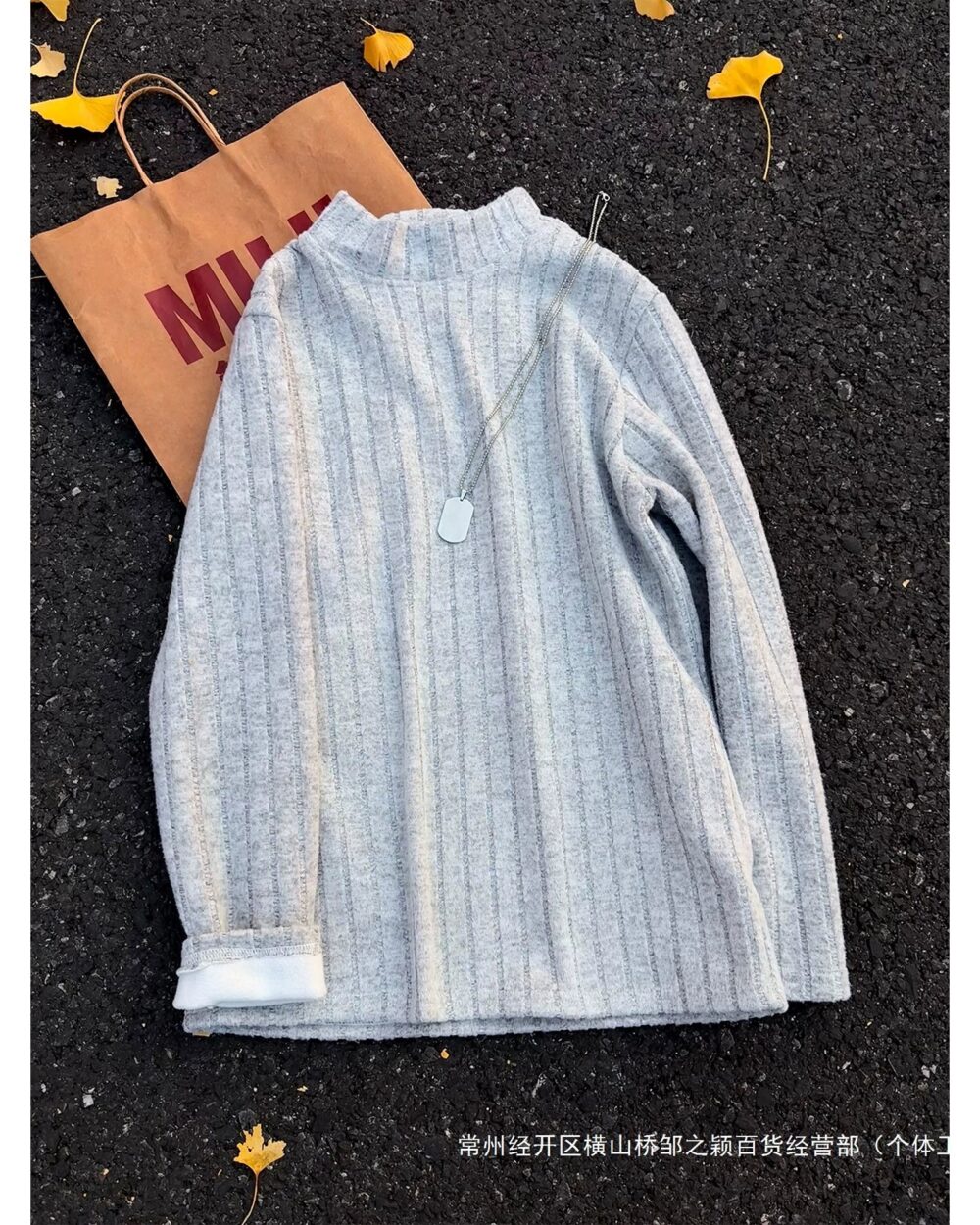 Men's Grey Half-Turtleneck Fleece Pullover Sweatshirt