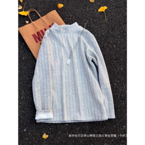 Men's Grey Half-Turtleneck Fleece Pullover Sweatshirt