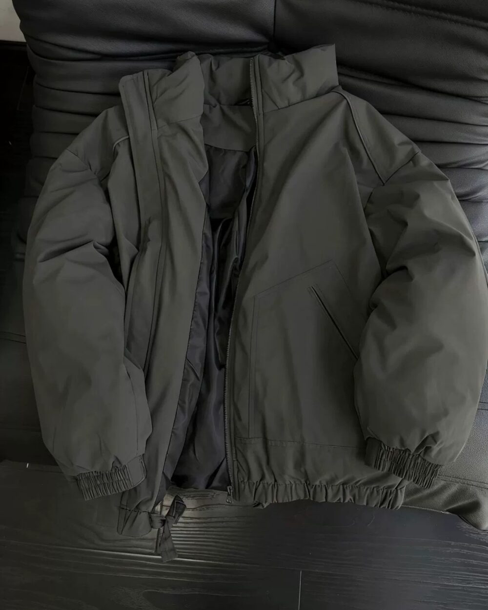 Shanlida Deep Grey Wool Corduroy Winter Jacket
