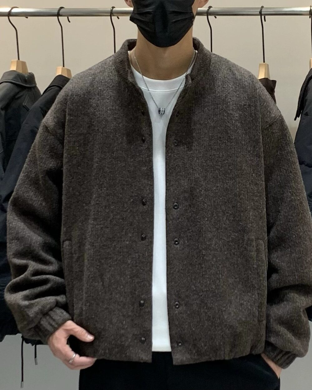 Men's Wool Blend Down Jacket with Hood – Winter 2025