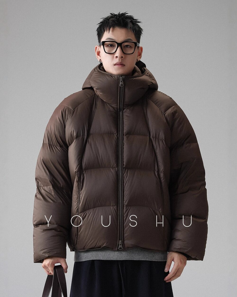 310g White Duck Down Windproof Hooded Winter Jacket