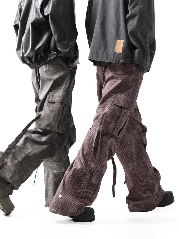 main_1 Textured Pleated Multi-Pocket Cargo Pants - Unisex