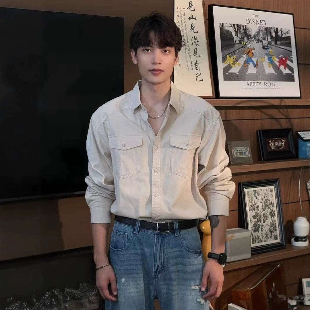 main_2 Men's Casual Loose Fit Utility Shirt Jacket - Image 2