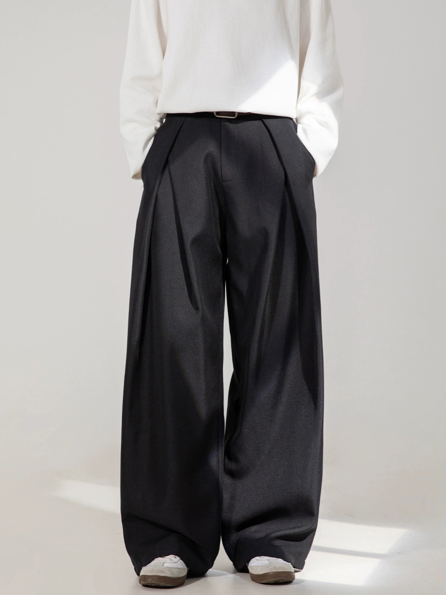 main_2 Men's Pleated Wide-Leg Casual Trousers for Autumn - Image 2