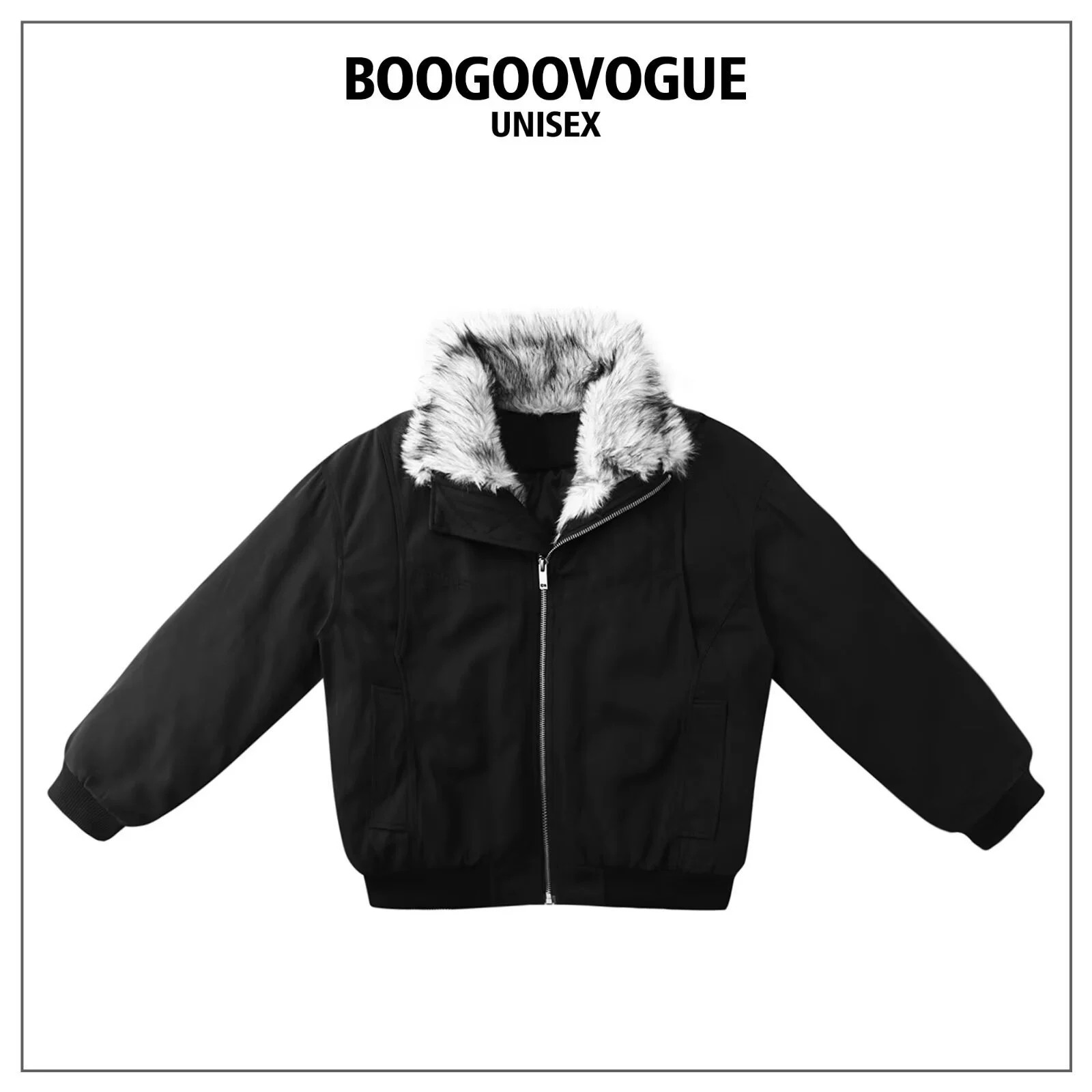 main_2 Vintage Cotton Padded Hooded Jacket with Removable Fur Collar - Image 2