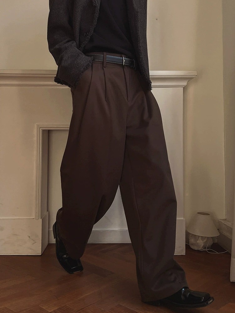 main_2 MYQ Retro Wide-Leg Warm Winter Suit Pants - Image 2